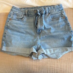 American Eagle Outfitters Light Blue Rolled Hem Denim Shorts